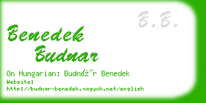 benedek budnar business card